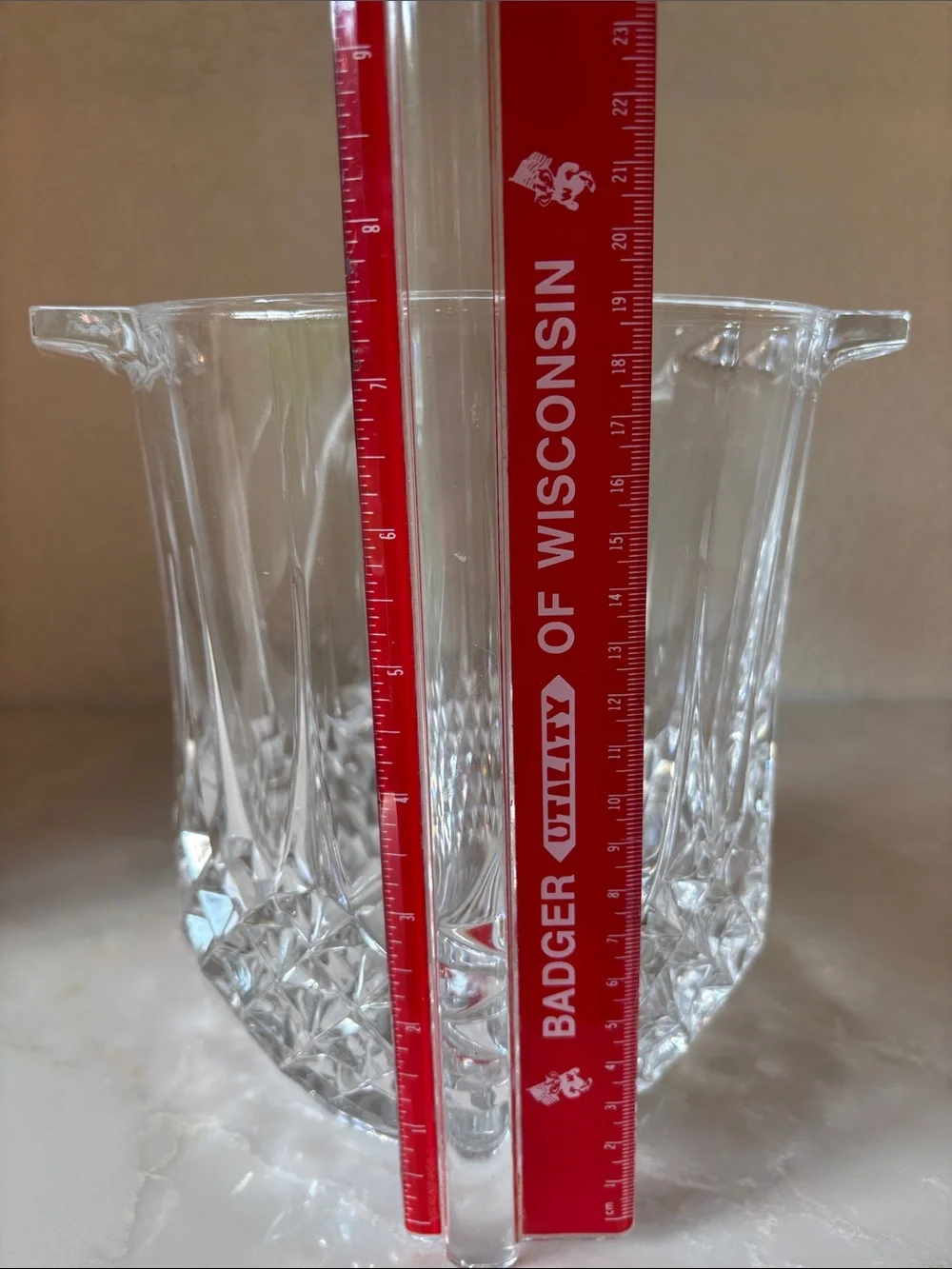 Faceted Clear Crystal Ice Bucket